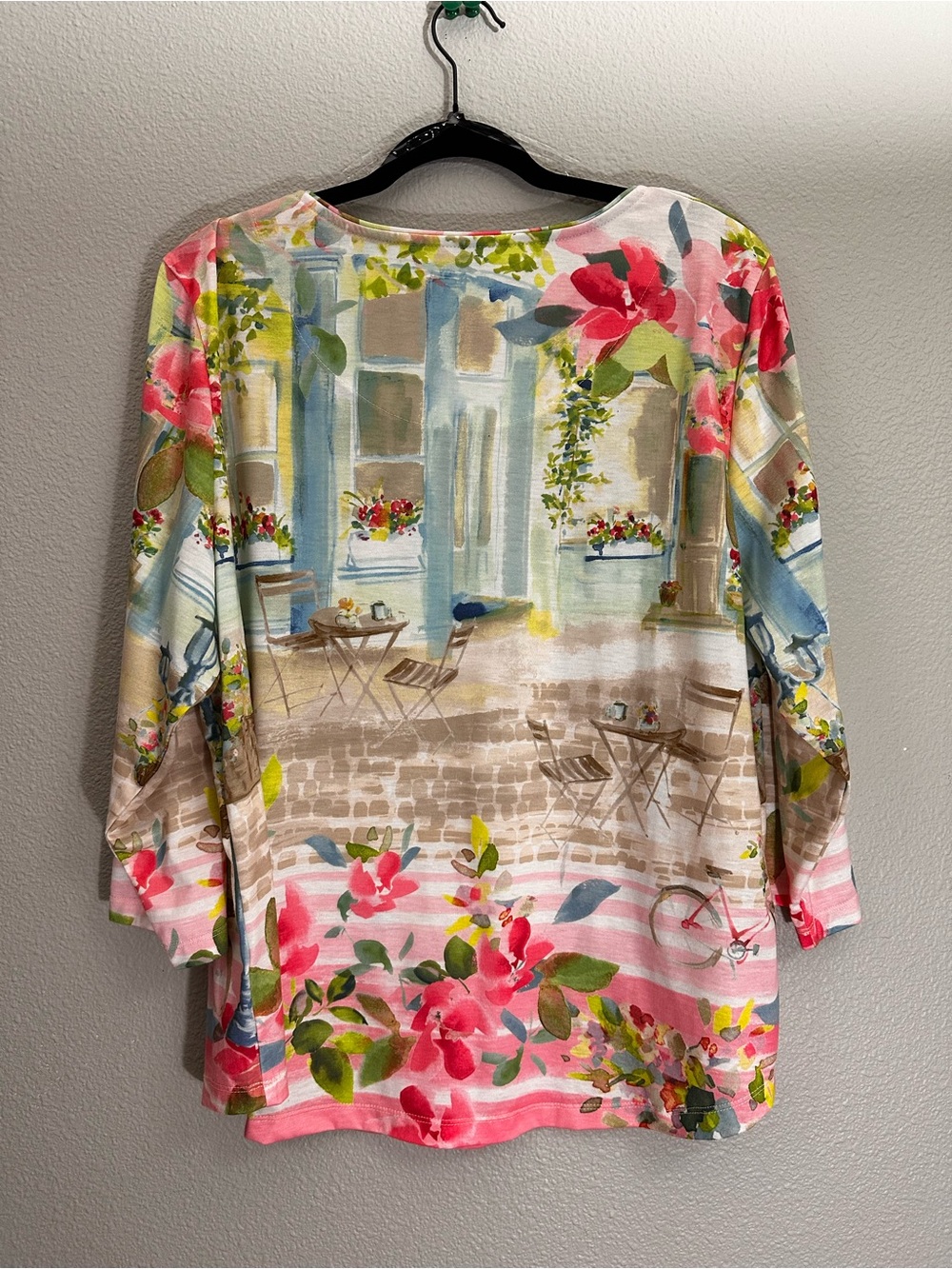 Allison Daley Pink Multi Floral Watercolor Scoop Neck Top - Picture 5 of 10